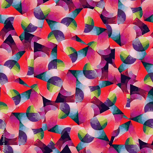 colorful confetti on a white background gomatical pattern fabric pirnt  photo