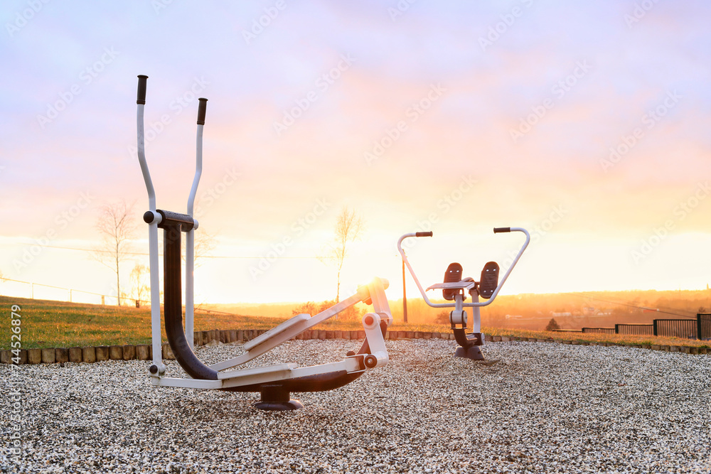 Fototapeta premium Exercise equipment in a public park.