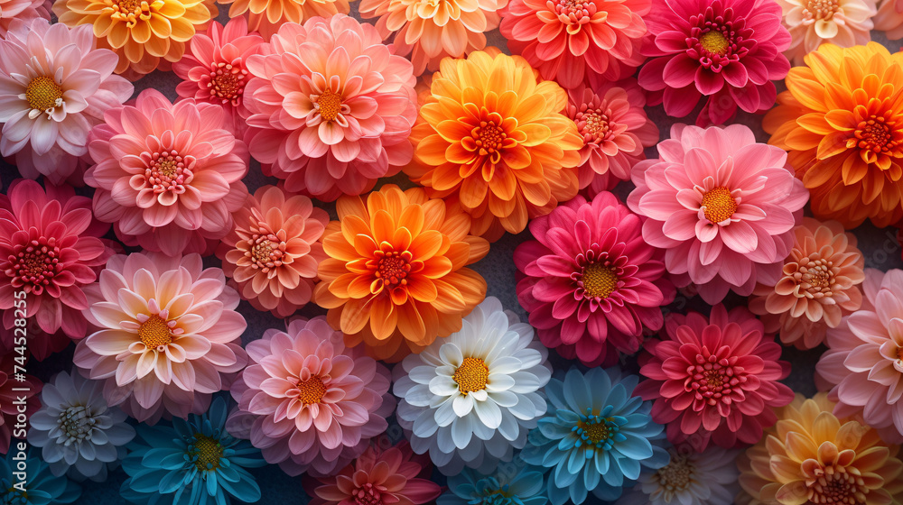 Beautiful colorful flowers of chrysanthemums
