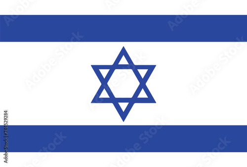 National Flag of Israel vector. Correct color and dimensions
