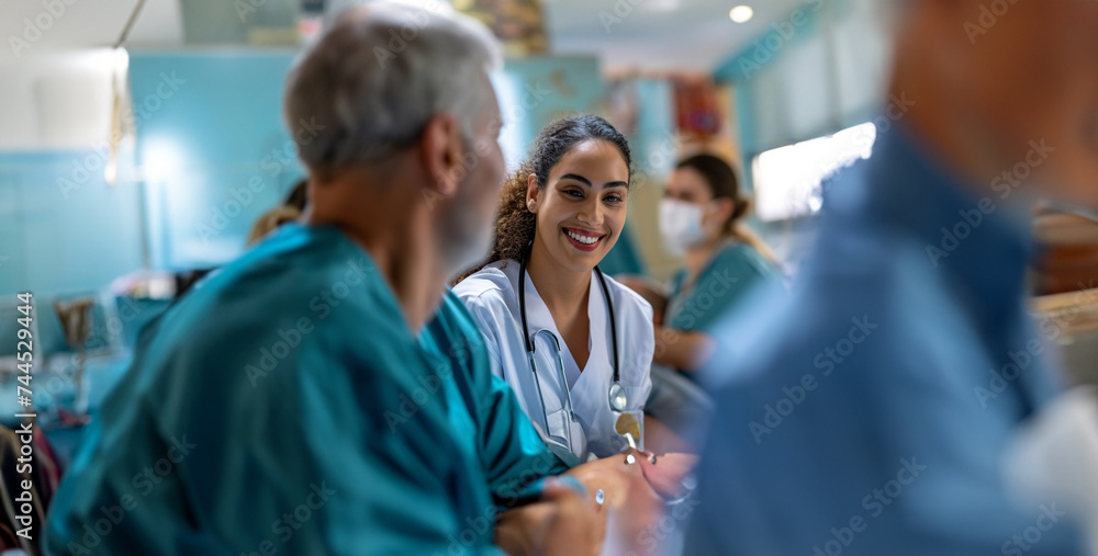 Capture the dedication of a healthcare worker in a hospital setting, tending to patients with compassion and expertise, highlighting the importance of frontline workers High-resolution Capture the dedication of a healthcare worker in a hospital setting, tending to patients with compassion and expertise, highlighting the importance of frontline workers High-resolution