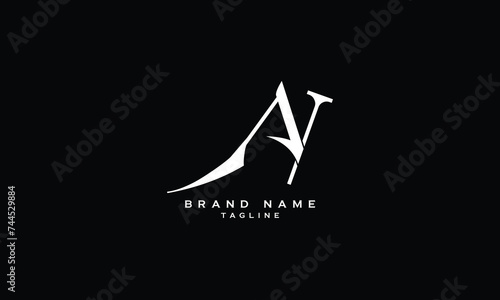 AN, NA, Abstract initial monogram letter alphabet logo design