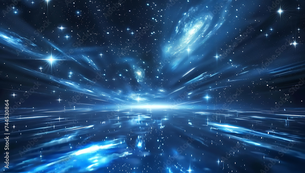 Obraz premium dark space background with star patterns and lights i