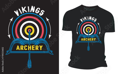 Vector Vikings Archery Graphic T-shirt Design