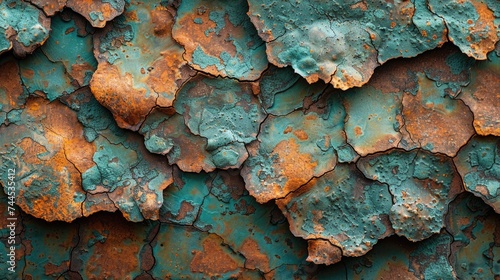 Rusty Patina Texture on Copper Abstract Background