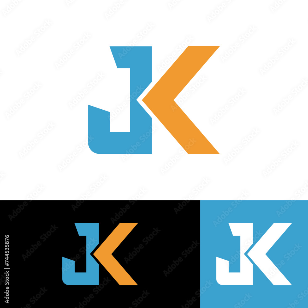 letter jk logo design vector illustration letter jk logo design vector illustration
