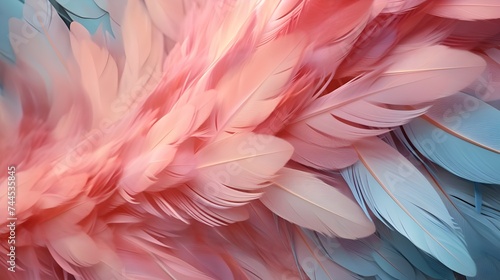 "Soft Pastel Feathers: Close-Up Gradient Blur Backgrounds in Vibrant Pink and Blue - Creative Artistic Stock Photos with Delicate Detail and Elegant Design on AdobeStock"