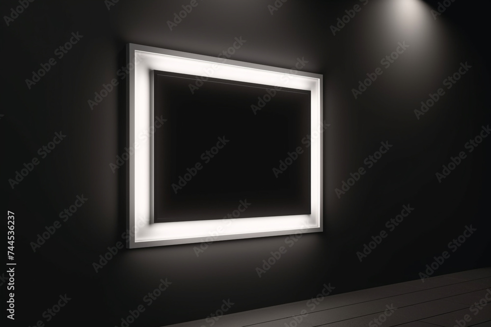 a modern horizontal wall frame on a wall сreated with Generative Ai a modern horizontal wall frame on a wall сreated with Generative Ai