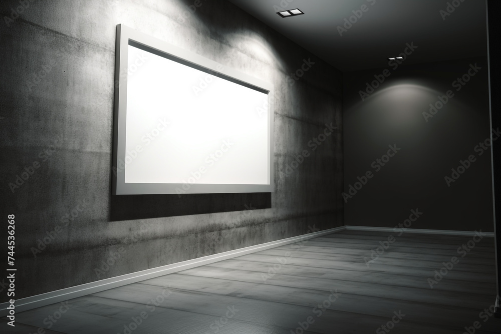 a modern horizontal wall frame on a wall сreated with Generative Ai a modern horizontal wall frame on a wall сreated with Generative Ai