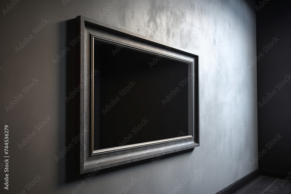 a modern horizontal wall frame on a wall сreated with Generative Ai a modern horizontal wall frame on a wall сreated with Generative Ai