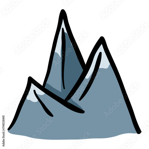 Single Mountains Doodle Icon