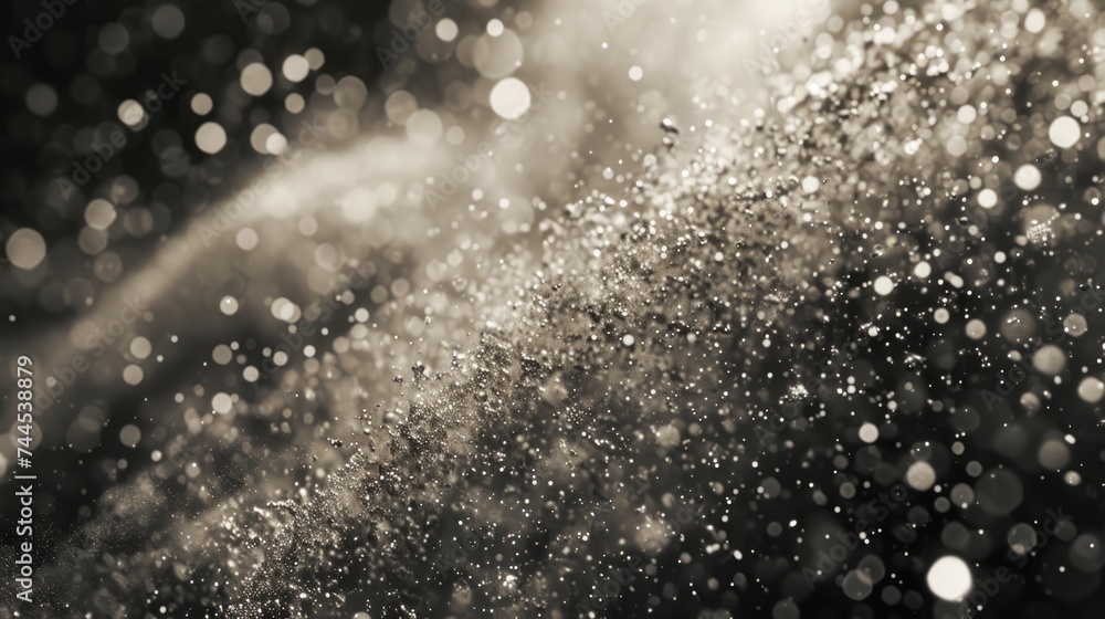 Glittering Particle Explosion: Abstract Background with Twisted Mass of Dust and Light - obrazy, fototapety, plakaty 