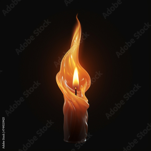 candle flame, photo realistic, transparent background сreated with Generative Ai