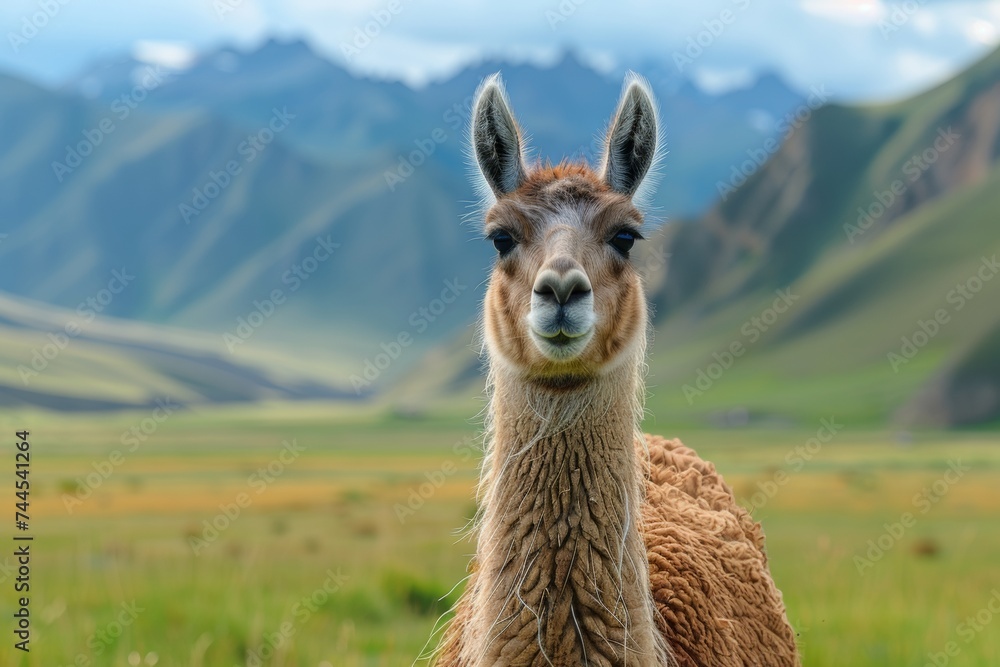 Fototapeta premium llama in the mountains