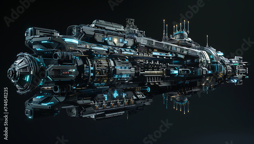 futuristic space station transportation ship in the s