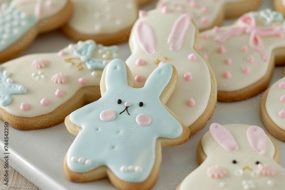 Artistic Easter Bunny Cookies on Display Artistic Easter Bunny Cookies on Display