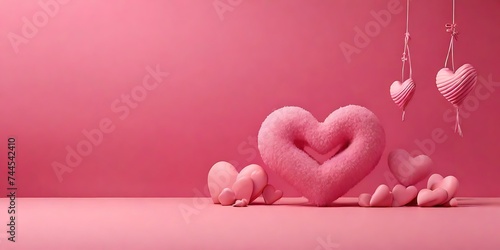 Surreal background for Singles Awareness Day. Banner on a pink background