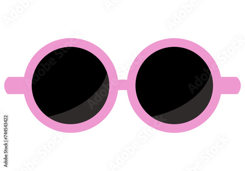 Pink Sunglasses Illustration Isolated on White