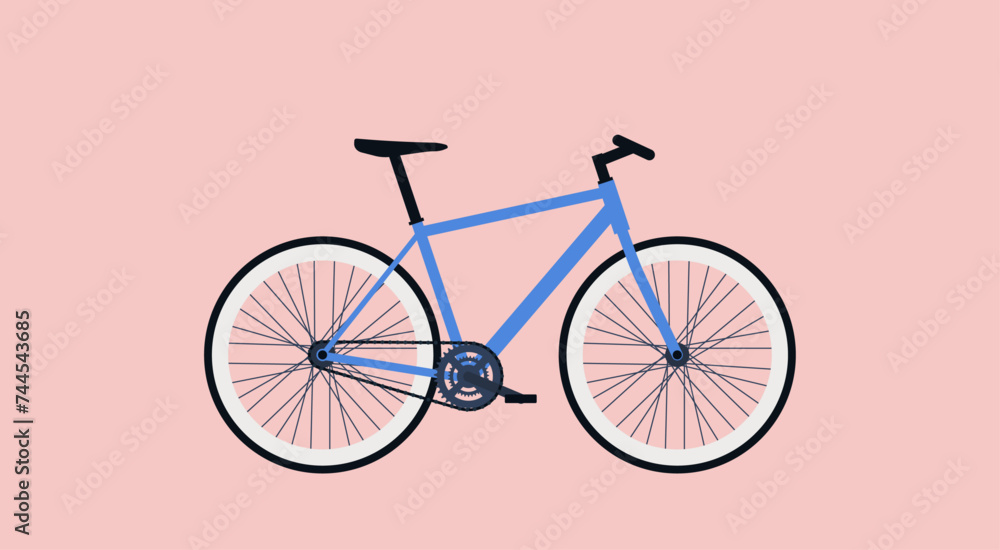 Modern City Bicycle or Fixed Gear Bike, Sport and Relaxation Concept, Vector Flat Illustration Design Modern City Bicycle or Fixed Gear Bike, Sport and Relaxation Concept, Vector Flat Illustration Design