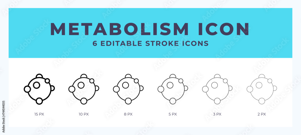 Fototapeta premium Metabolism icon vector for web. And mobile app. Editable stroke outline icon.