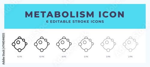 Metabolism icon vector for web. And mobile app. Editable stroke outline icon.