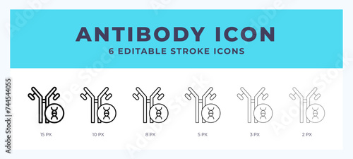 Antibody editable line icon. Vector illustration with different stroke.
