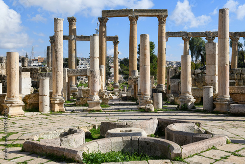 View at the roman ruins of Jerash in Jordan