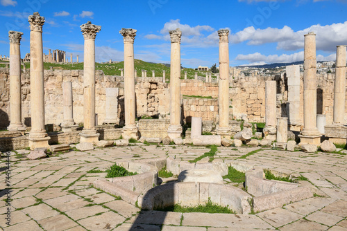 View at the roman ruins of Jerash in Jordan