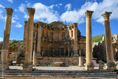 View at the roman ruins of Jerash in Jordan #744544472