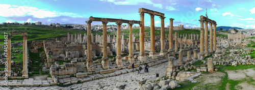 View at the roman ruins of Jerash in Jordan #744544627