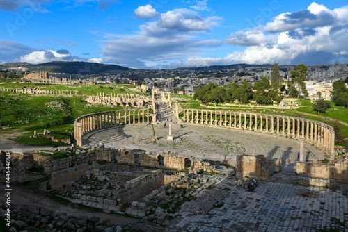 View at the roman ruins of Jerash in Jordan