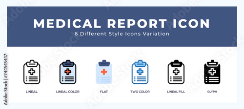 Medical report symbol. logo. icon vector illustration.