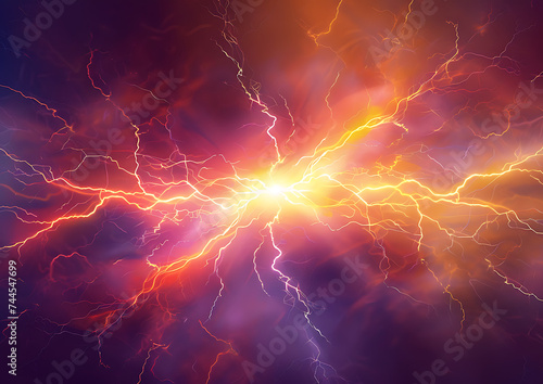 lightning bolt with bolt moving fast and bright in th