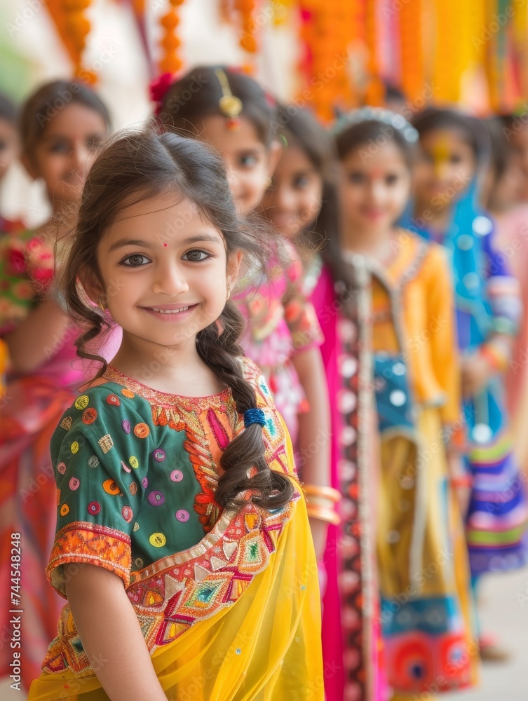Group of Young Girls Standing Together Group of Young Girls Standing Together