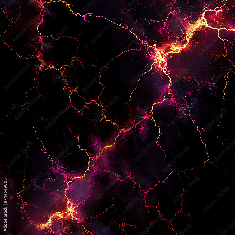 lightning on a black background in the style of fract lightning on a black background in the style of fract
