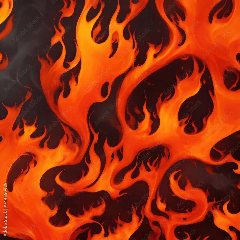 Abstract Orange patterns burn in fiery flames Abstract Orange patterns burn in fiery flames