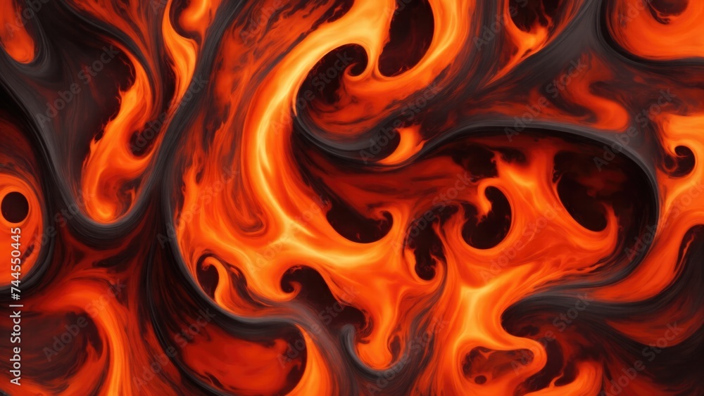 Abstract Orange patterns burn in fiery flames Abstract Orange patterns burn in fiery flames