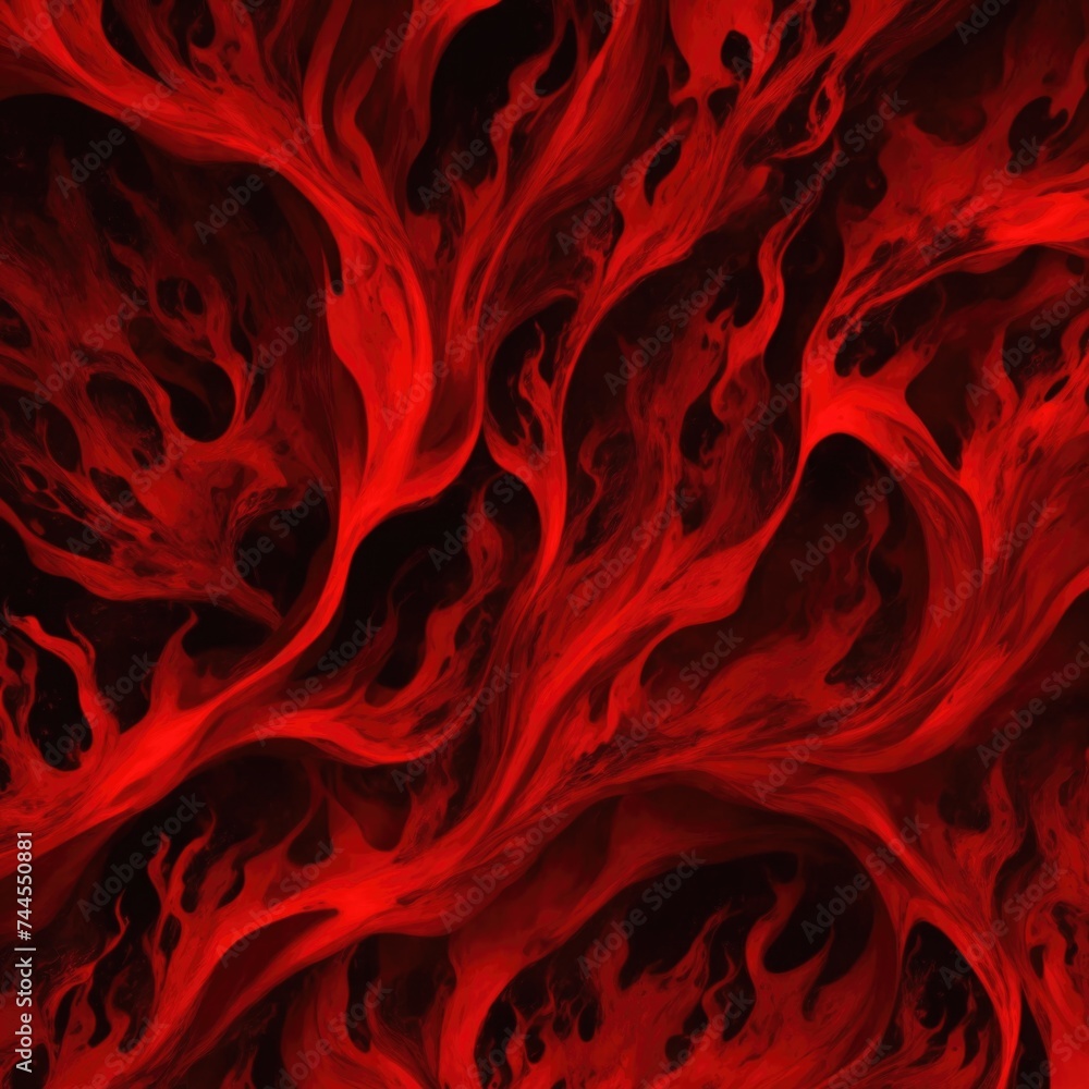 Abstract Red patterns burn in fiery flames