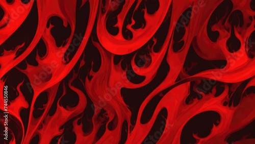 Abstract Red patterns burn in fiery flames