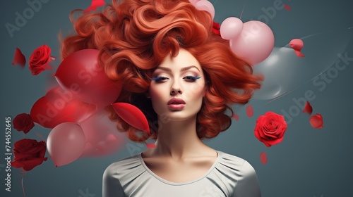 glamorous portrait of a woman with red hair 