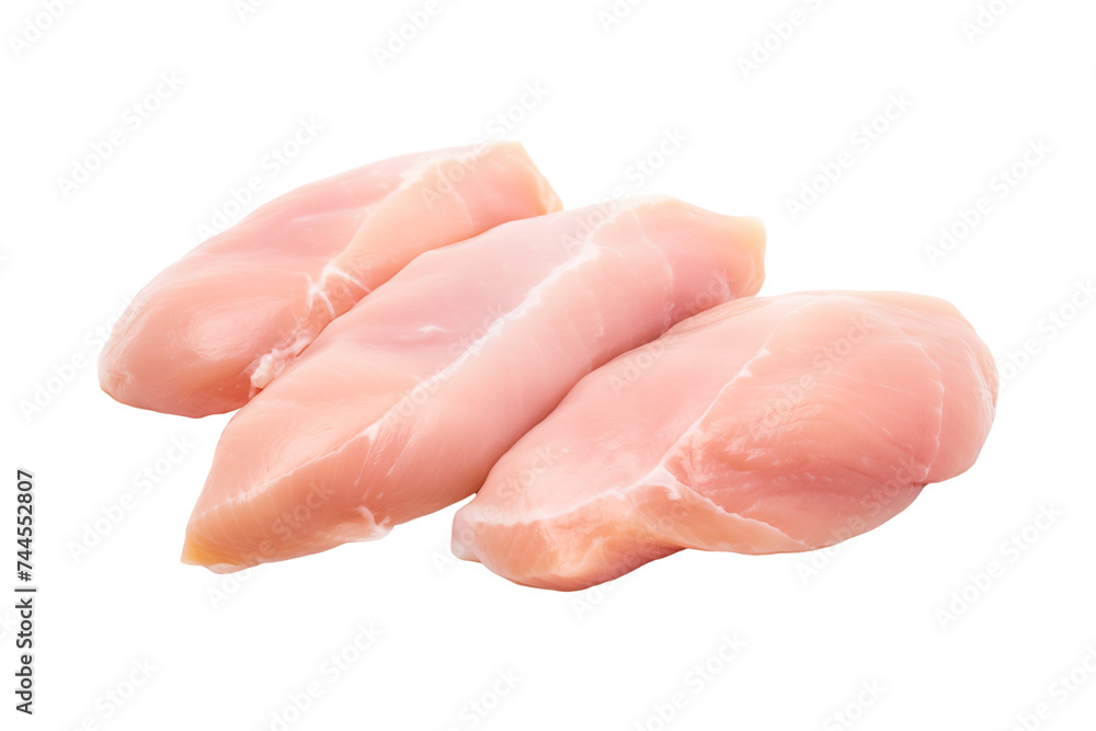 Raw chicken breast isolated on transparent or white background, png - obrazy, fototapety, plakaty 