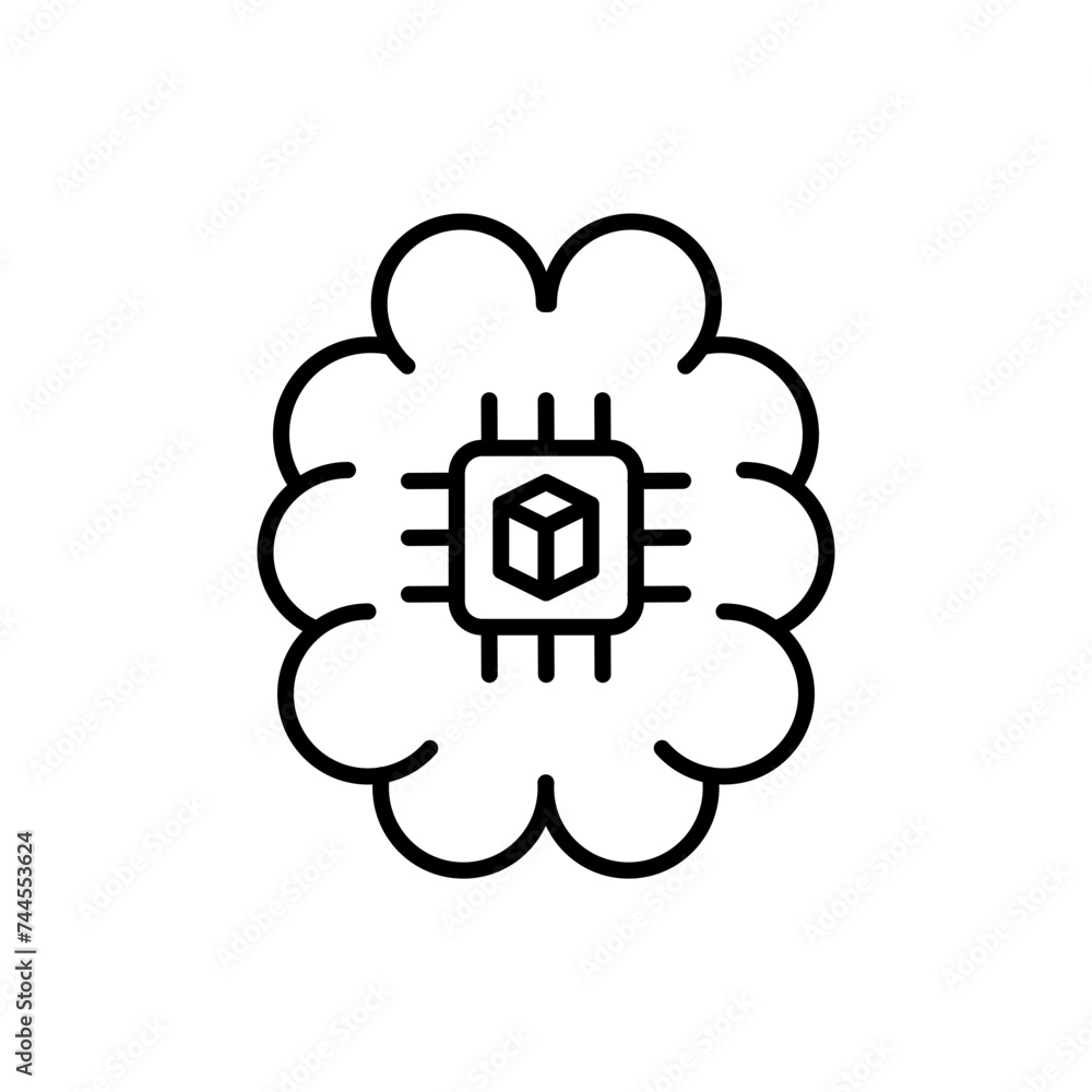 Ai brain outline icons, minimalist vector illustration ,simple transparent graphic element .Isolated on white background Ai brain outline icons, minimalist vector illustration ,simple transparent graphic element .Isolated on white background