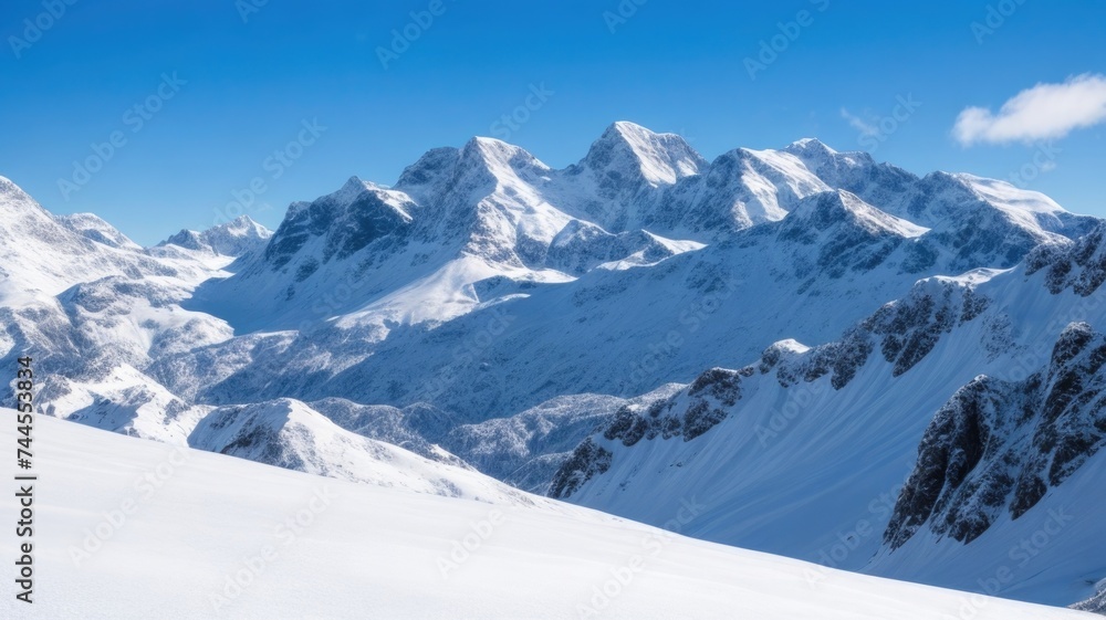 Photo of snowy mountains.
