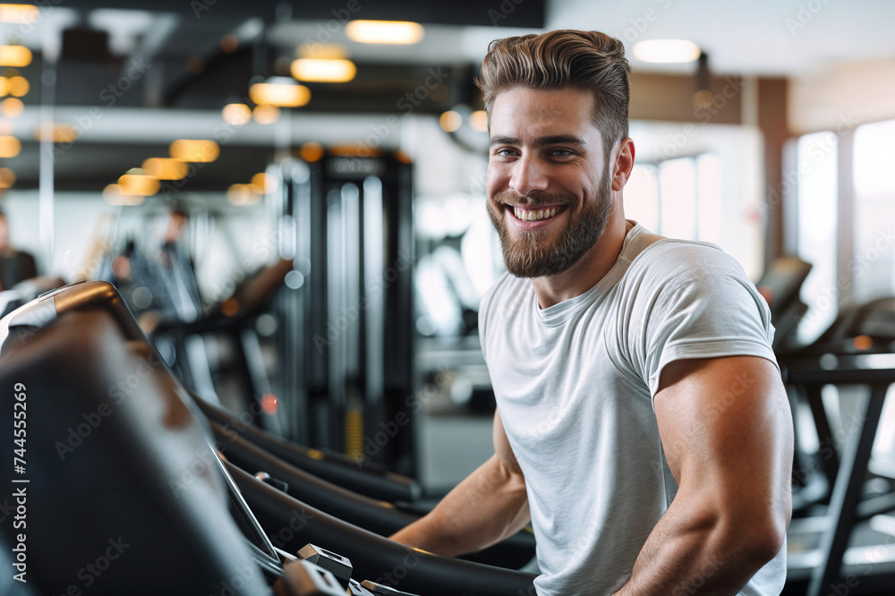 A handsome man working out in the gym A handsome man working out in the gym