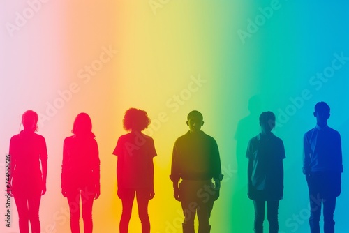 LGBTQ Pride marbling. Rainbow shadowgraph colorful attraction diversity Flag. Gradient motley colored philosophical LGBT rights parade festival freedom fighter diverse gender illustration