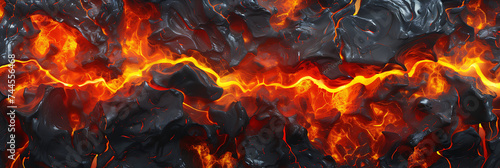 A seamless lava texture background, capturing the raw beauty of molten magma, an intense and mesmerizing visual experience.