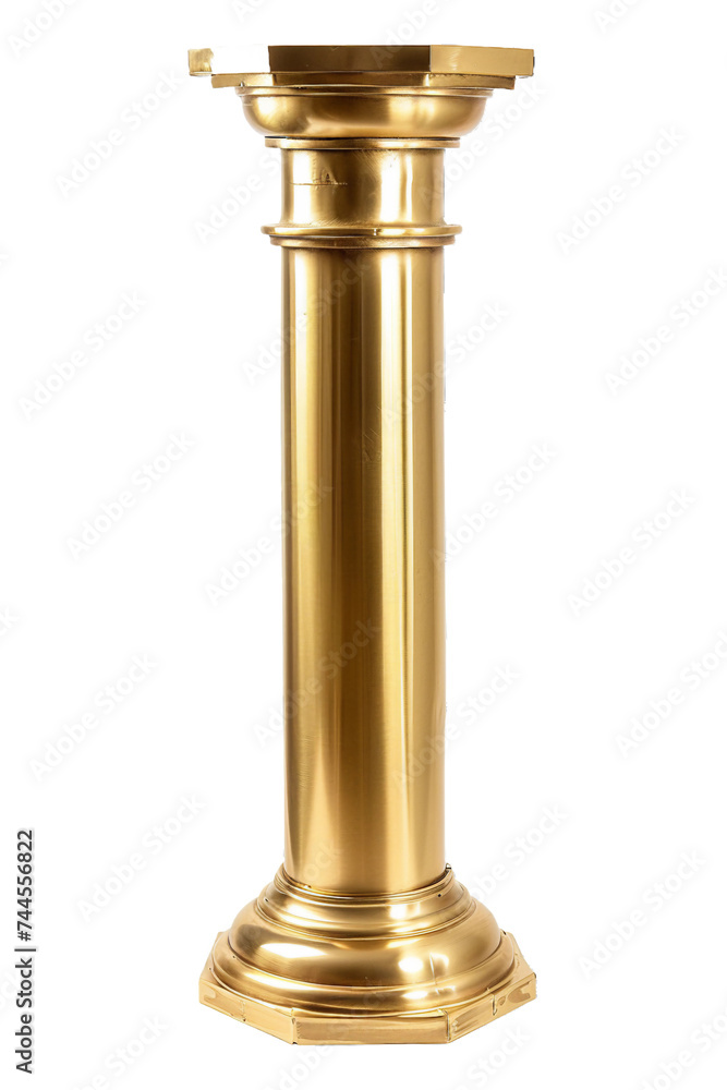 Brass pillar, isolated no background, transparent Brass pillar, isolated no background, transparent