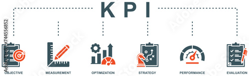 KPI banner web icon vector illustration concept for key performance indicator in the business metrics with an icon