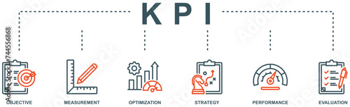 KPI banner web icon vector illustration concept for key performance indicator in the business metrics with an icon