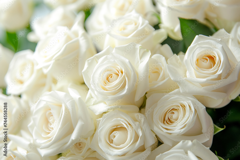 Obraz premium white roses bouquet